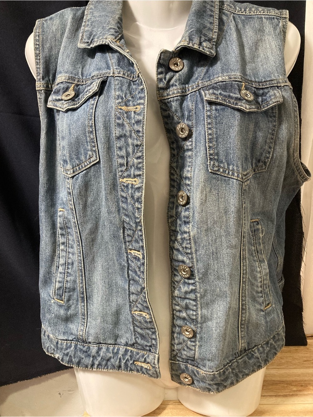 2016 by Parasuco Jeans Jacket t XL Light Wash Button Front Y2K 100% Cotton